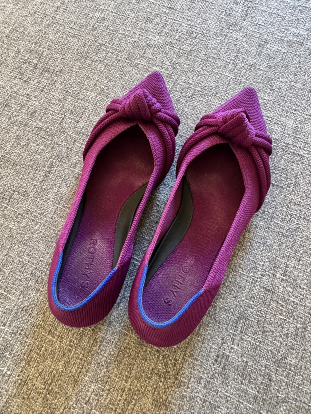 Rothy's Pointed Knot Ballet Flat in Plum